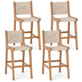 4-Piece Outdoor Counter-Height Bar Stools with Woven Paper Rope Seats