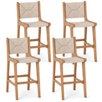 4-Piece Outdoor Counter-Height Bar Stools with Woven Paper Rope Seats