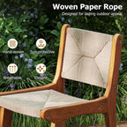 4-Piece Outdoor Counter-Height Bar Stools with Woven Paper Rope Seats