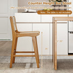 4-Piece Outdoor Counter-Height Bar Stools with Woven Paper Rope Seats