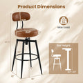 4-Piece Swivel Bar Stools with Faux Leather Seats and Backrests
