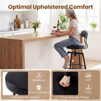 4-Piece Swivel Bar Stools with Faux Leather Seats and Backrests