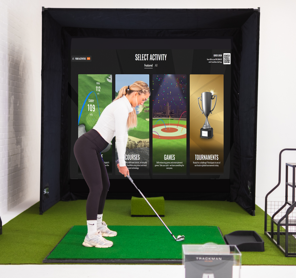 SimBox Golf Simulator Enclosure with Pro Impact Screen, Frame & Free Side Barriers