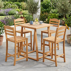 Acacia Wood Bar Stools with Curved Backrest