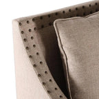 Euro Burlap Fabric Swivel Club Chair