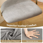 Swivel Bar Stool Set of 2 Dutch Velvet Height Adjustable Island Stools-Grey