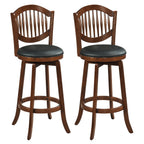 Swivel Bar Stools Set of 2 with Backrest and Wood Frame
