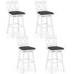 4-Piece Swivel Bar Stools with Linen Cushions and Backrests