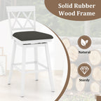 4-Piece Swivel Bar Stools with Linen Cushions and Backrests