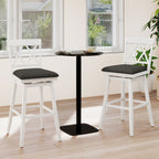 4-Piece Swivel Bar Stools with Linen Cushions and Backrests