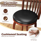 2-Piece Counter-Height Swivel Bar Stools with PVC Upholstery