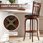 2-Piece Counter-Height Swivel Bar Stools with PVC Upholstery