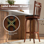 2-Piece Counter-Height Swivel Bar Stools with PVC Upholstery