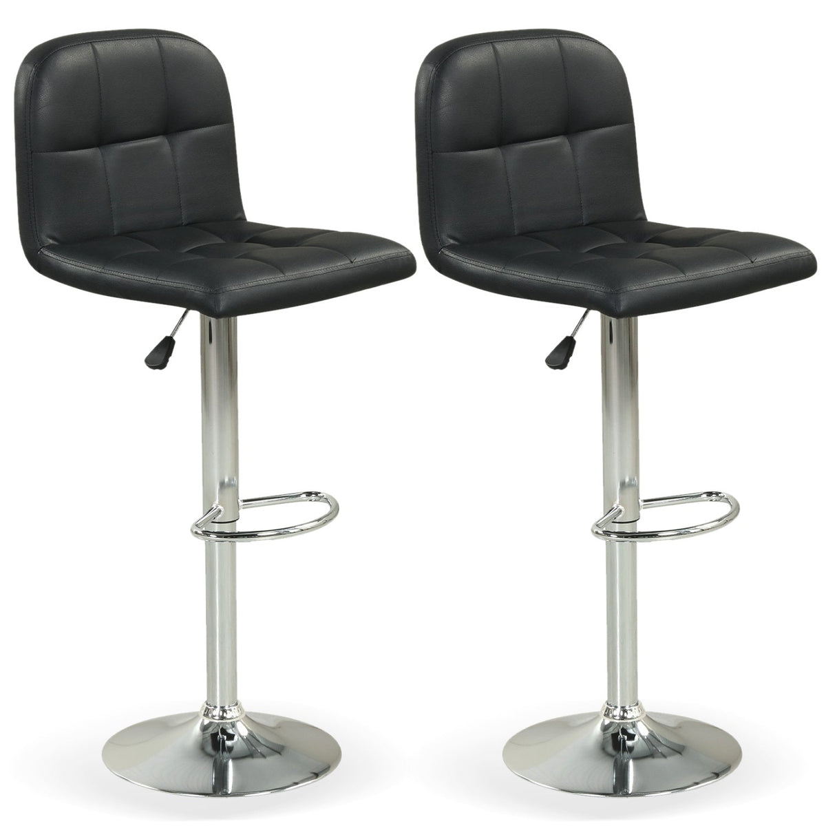 Swivel Bar Stools Set of 2 with Footrests and Metal Base