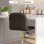 Swivel Bar Stools Set of 2 with Footrests and Metal Base
