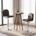 Swivel Bar Stools Set of 2 with Footrests and Metal Base