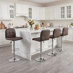 Swivel Bar Stools Set of 2 with Footrests and Metal Base