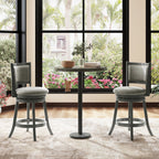 Swivel Bar Stools Set of 2 with Soft-padded Back and Seat