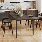 Swivel Bar Stools Set of 2 with Footrest and Rubber Wood Legs-Brown
