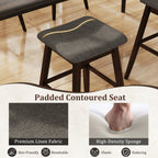 Swivel Bar Stools Set of 2 with Footrest and Rubber Wood Legs-Brown