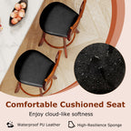 2-Piece Swivel Bar Stools with Curved Backrests and Footrests