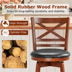 2-Piece Swivel Bar Stools with Curved Backrests and Footrests