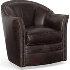 Texas Love Leather Swivel Club Chair