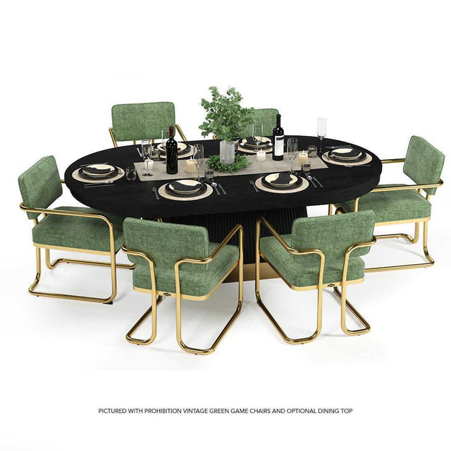 Prohibition Series Game / Dining Chair, Vintage Green (Brass Frame) by RAM Game Room