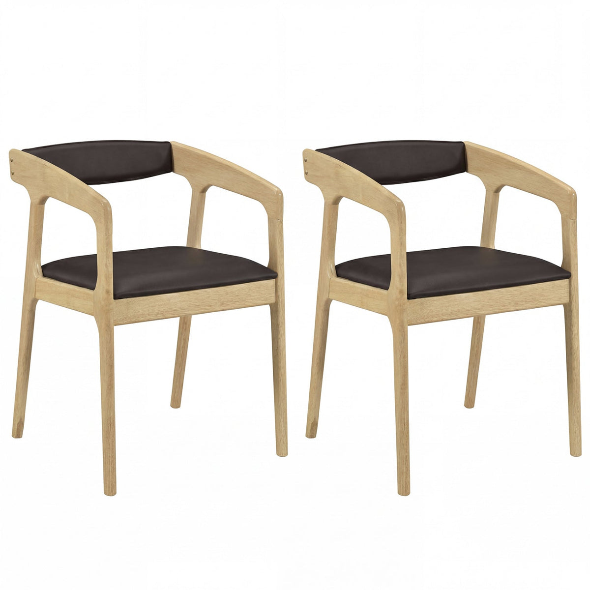 Upholstered Armchairs Set of 2 with Cozy Backrest and Padded Seat Cushion