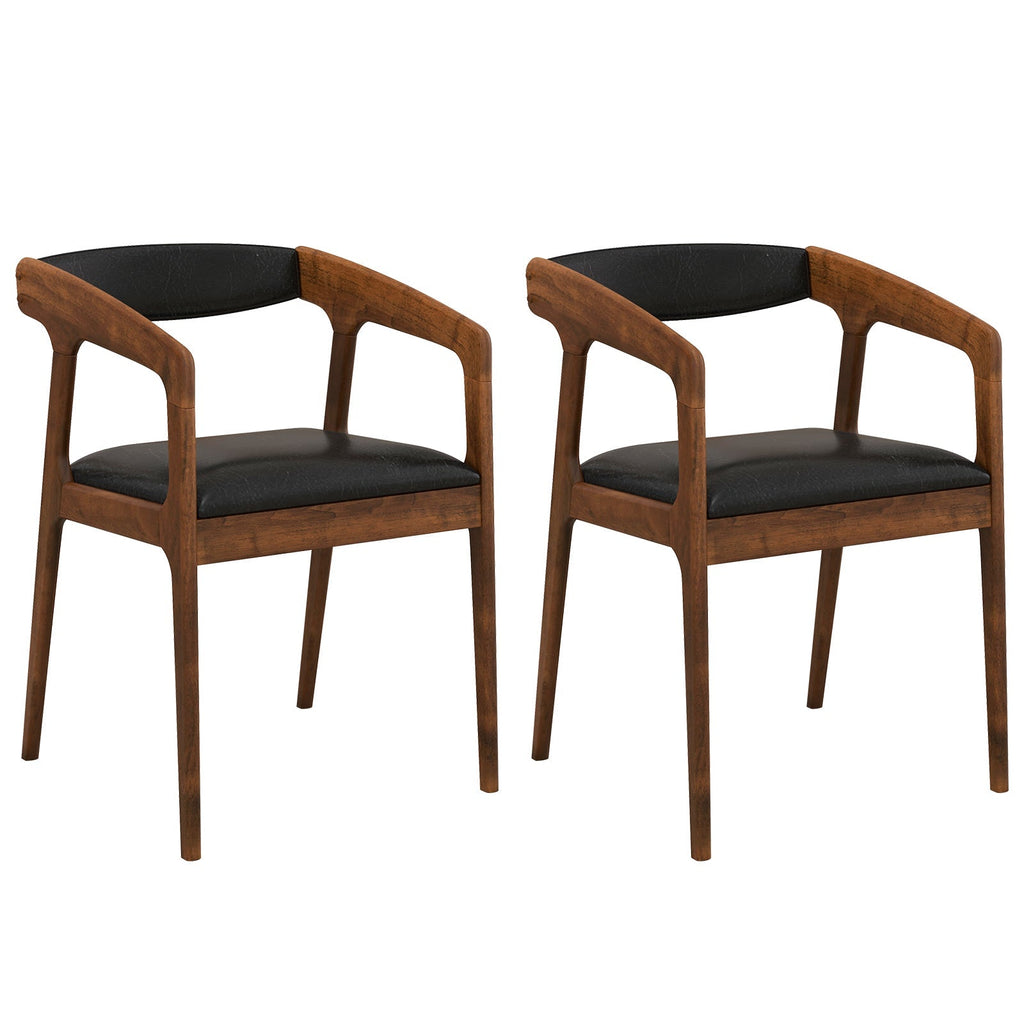 Upholstered Armchairs Set of 2 with Cozy Backrest and Padded Seat Cushion
