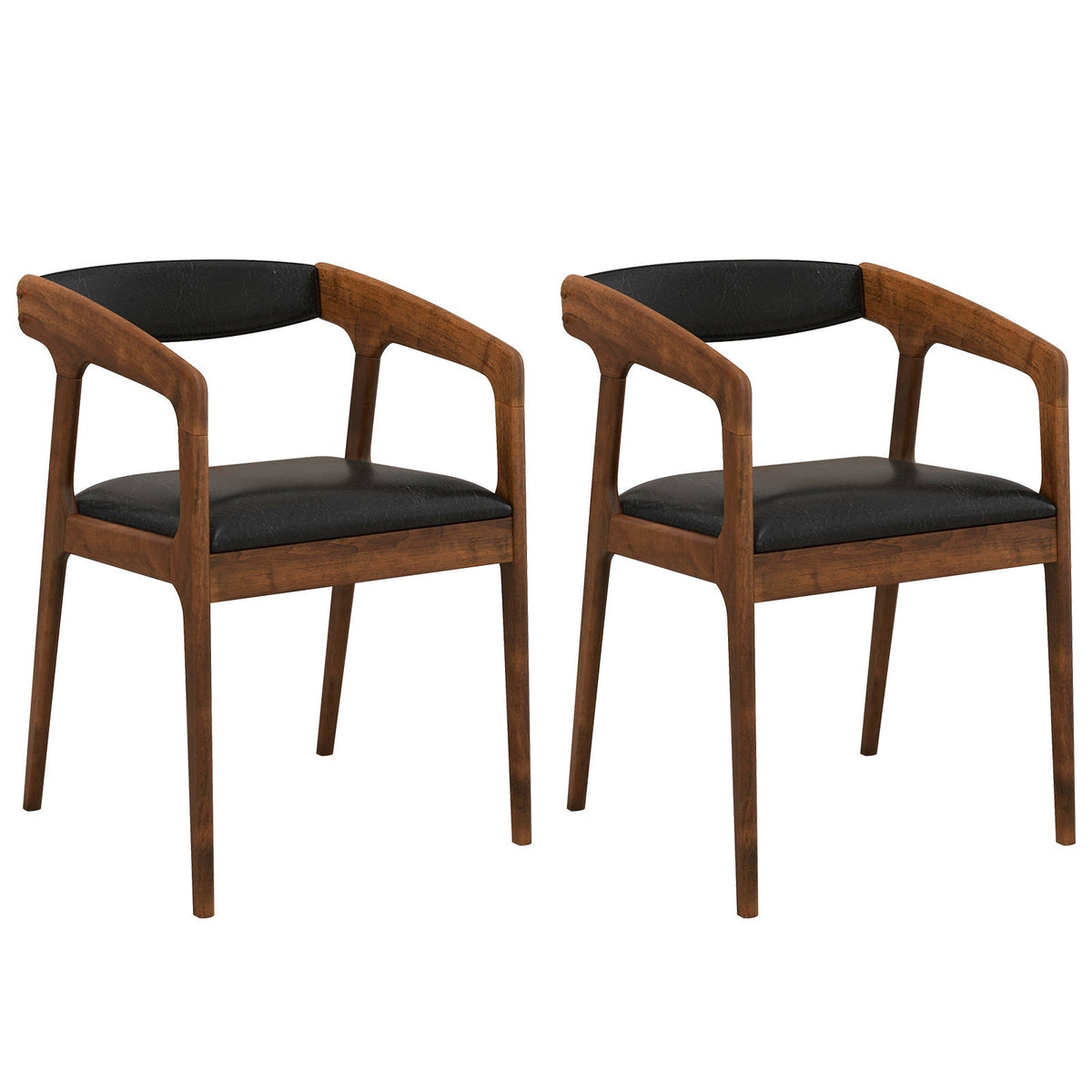 Upholstered Armchairs Set of 2 with Cozy Backrest and Padded Seat Cushion