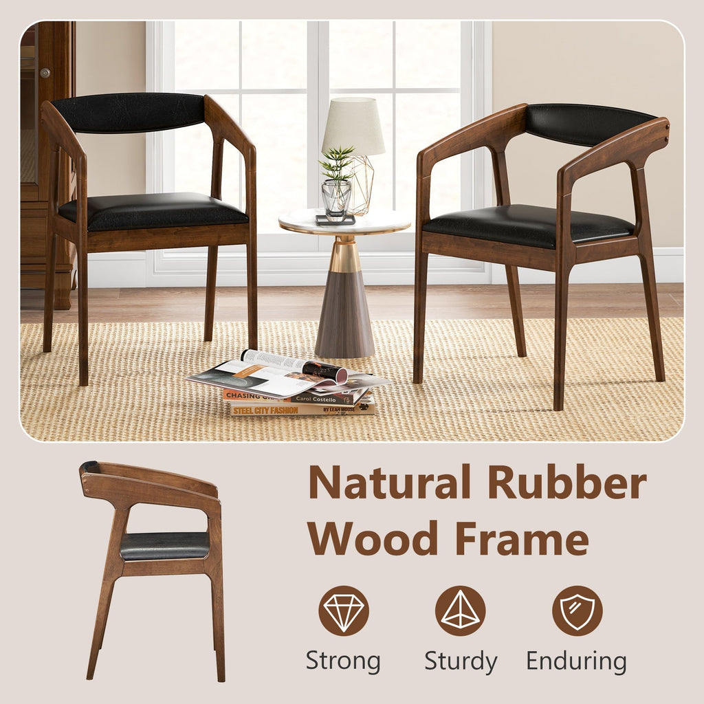 Upholstered Armchairs Set of 2 with Cozy Backrest and Padded Seat Cushion
