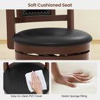 Upholstered Bar Stools Set of 2 with Curved Backrest and Footrest