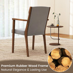 Upholstered Wooden Accent Chairs Set of 2 with High Back and Soft Cushion-Gray