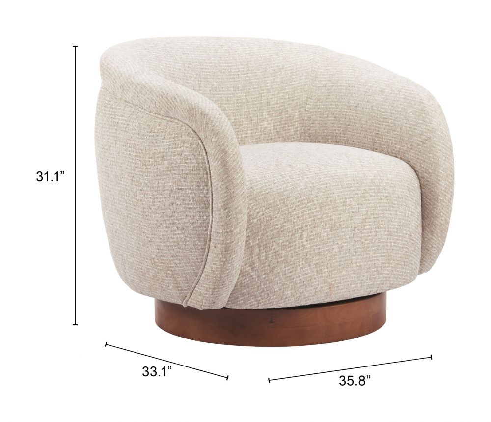 Vinta Textured Fabric Swivel Club Chair