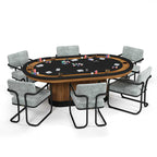 Prohibition Series Texas Hold’em Poker Table, 84", Walnut by RAM Game Room