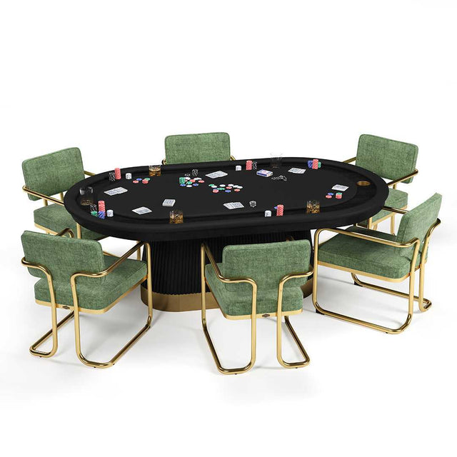 Prohibition Series Game / Dining Chair, Vintage Green (Brass Frame) by RAM Game Room