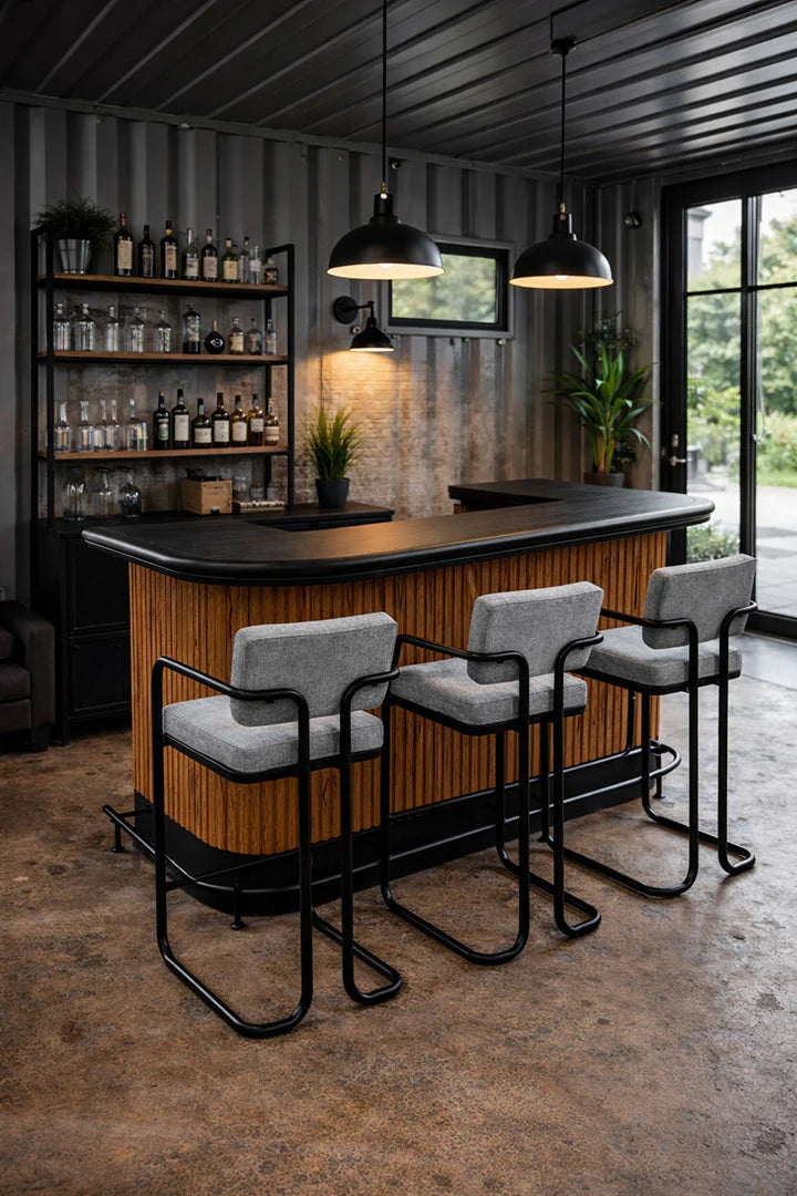 Prohibition Series 60" Cocktail Bar, Matte Walnut / Black by RAM Game Room