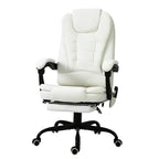 White 7-Mode Vibrating High-Back Executive Massage Office Chair