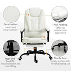 White 7-Mode Vibrating High-Back Executive Massage Office Chair