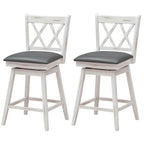 White Wood Counter Height Swivel Bar Stools
