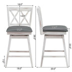White Wood Counter Height Swivel Bar Stools