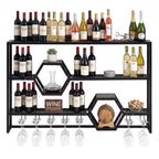 Wall Mounted Wine Rack 47" Large Floating Bar Shelves
