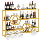 Wall Mounted Wine Rack 47" Large Floating Bar Shelves