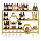 Wall Mounted Wine Rack 47" Large Floating Bar Shelves