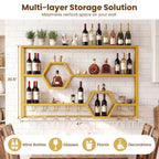 Wall Mounted Wine Rack 47" Large Floating Bar Shelves