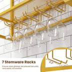 Wall Mounted Wine Rack 47" Large Floating Bar Shelves