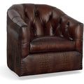 Wild Child Leather Swivel Club Chair