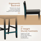 Wooden Bar Stools Set of 2 with Ergonomic Backrest and Footrest