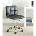 Black PVC Upholstered Home Office Chair with Adjustable Height